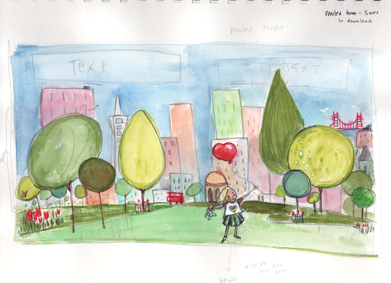 thumbnail for two page spread: Gracie twirling in a park in San Francisco 