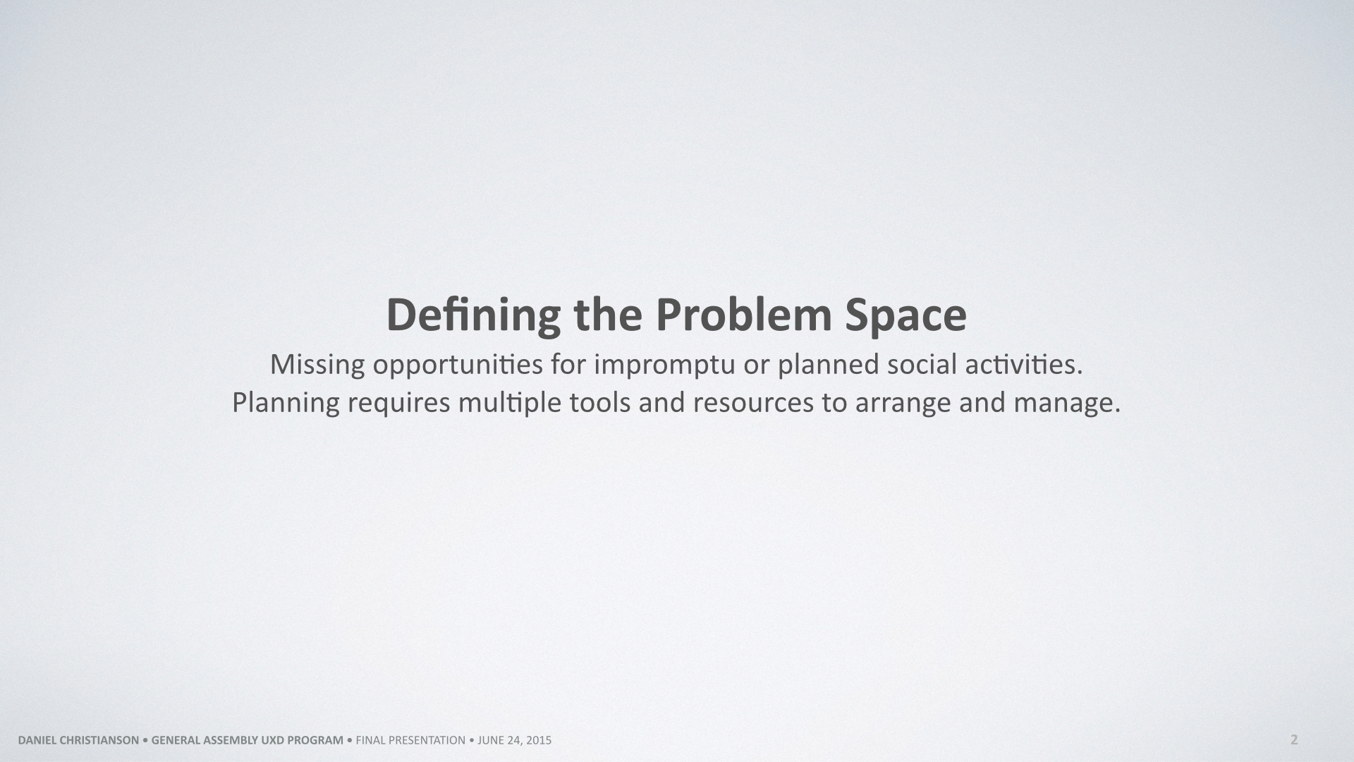 A summarized explanation of the problem space.