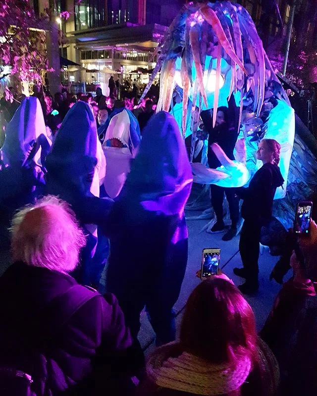 #flashback to odd times with Marri Dyin at #vivid 2018, dancing with a shiver of sharks who glided in one night unexpectedly. @erthaustralia @mandylights @kirbstar007 @tjarviswood