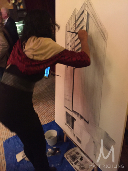 Live painting of the exterior rendering during launch.