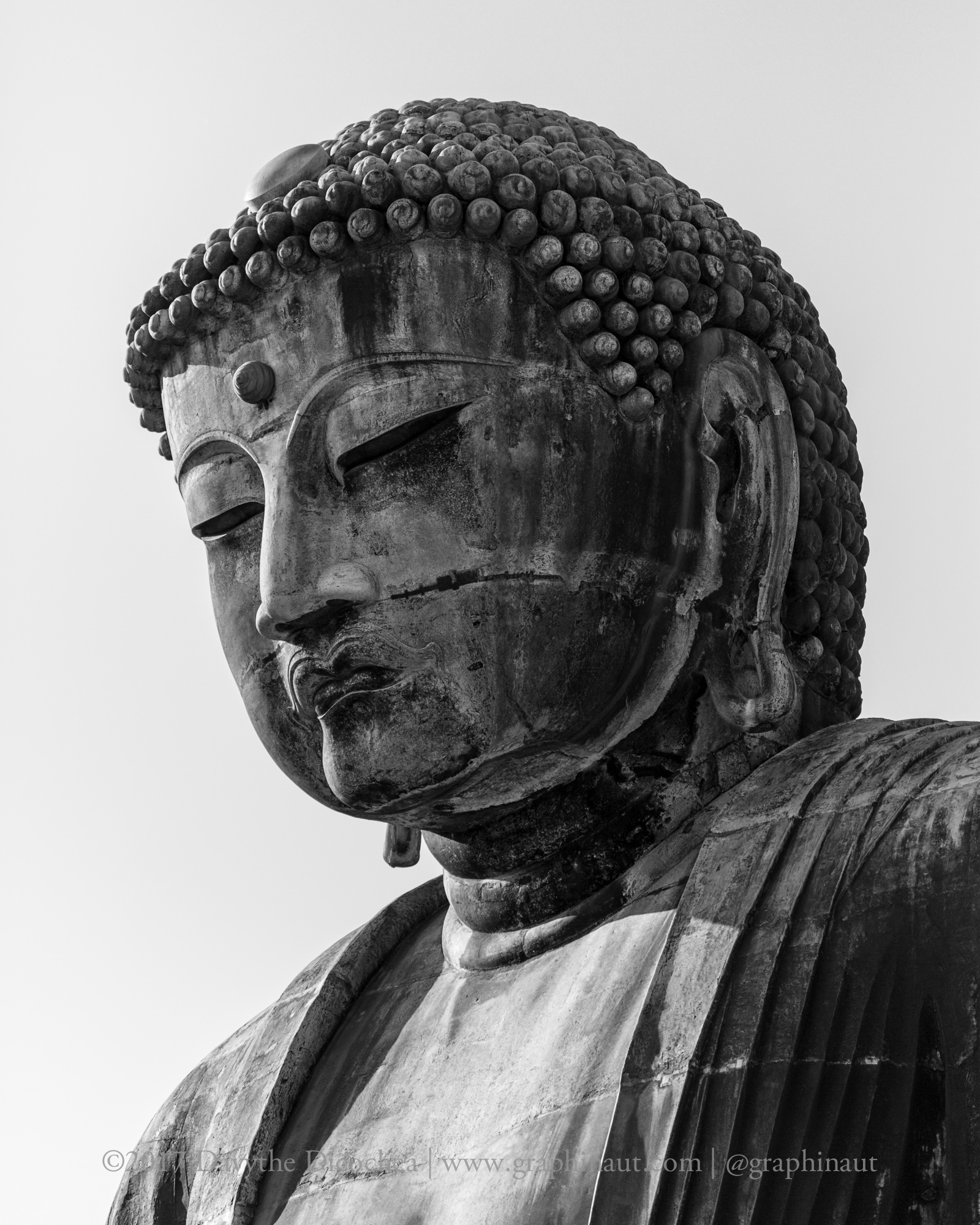 Big Buddha in Black and White, Kamakura