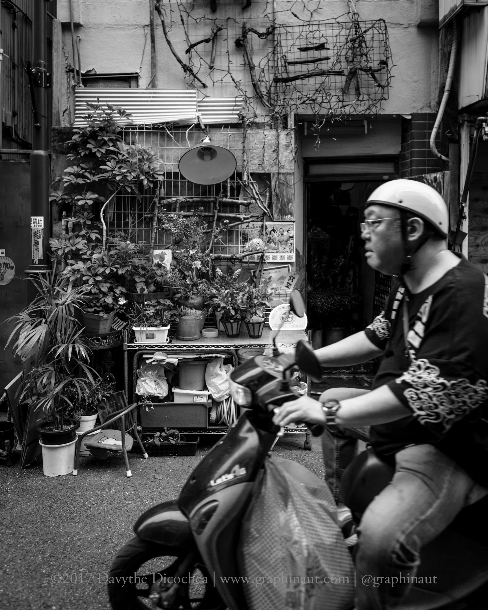 Store Front with Motor Bike Rider, Tokyo