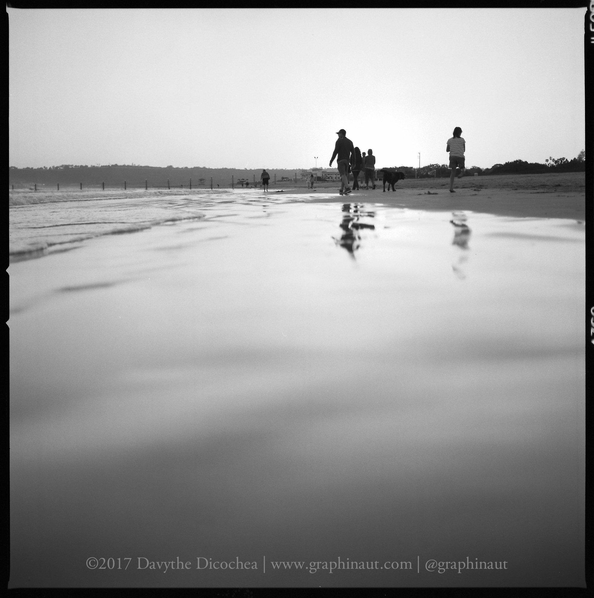 Coronado at Sunset in Black and White, California