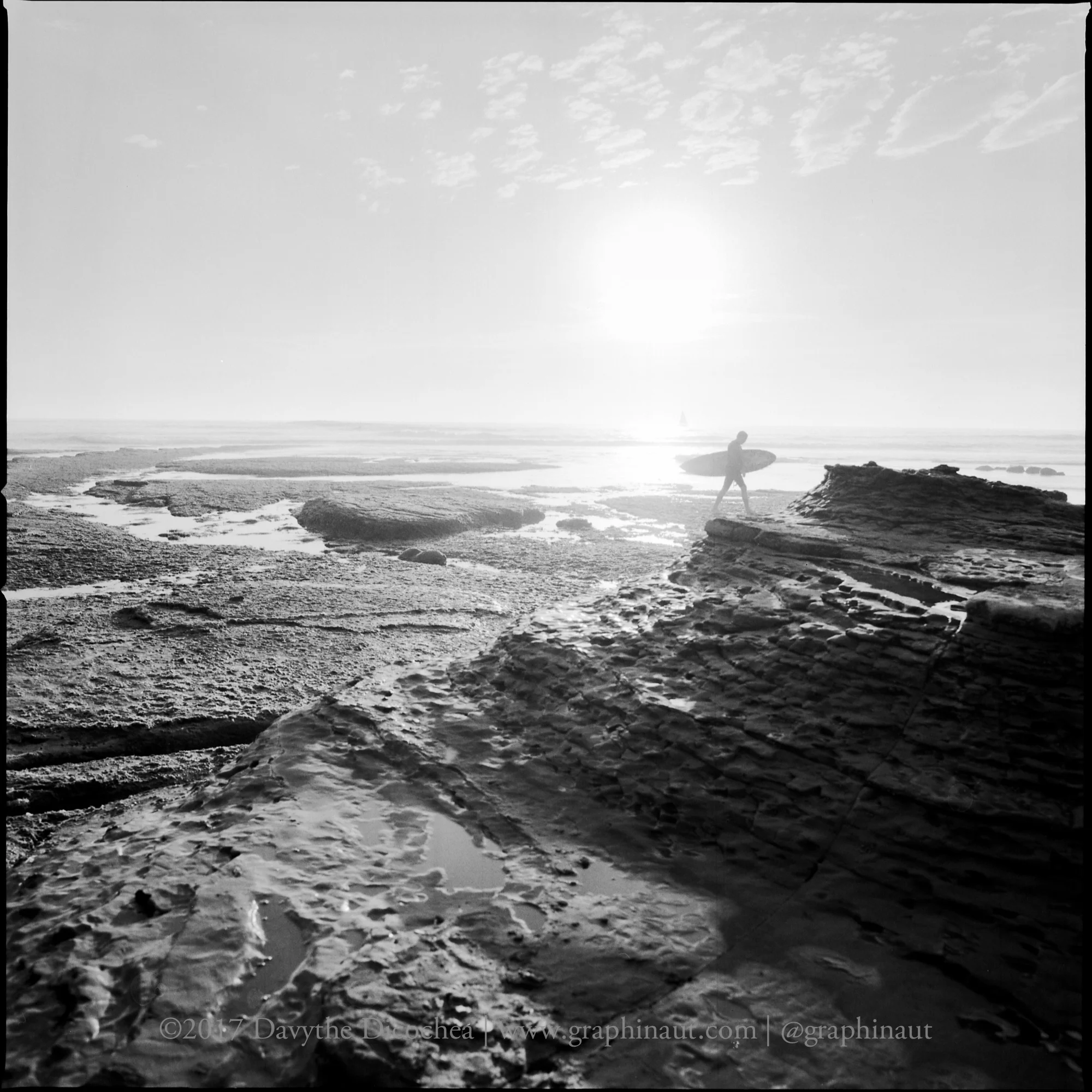 A Surfer at Low Tide, California