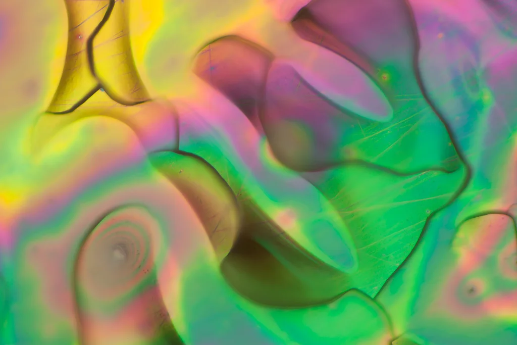 Ferrofluid showing complex interference pattern with epi-illumination 