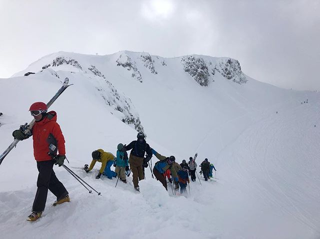 When squaw can&rsquo;t get their shit together enough to open lifts so you decide to hike to the bowls with 8 feet of  fresh powder instead... ❄️❄️❄️