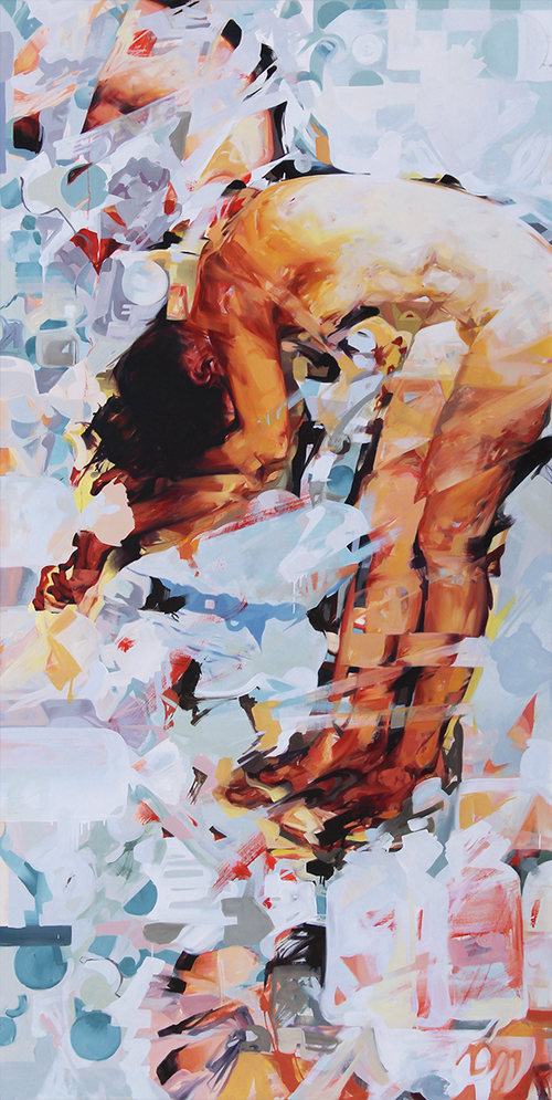 Fluffy Autotoxicus. 2015. Oil on panel. 95" x 47"