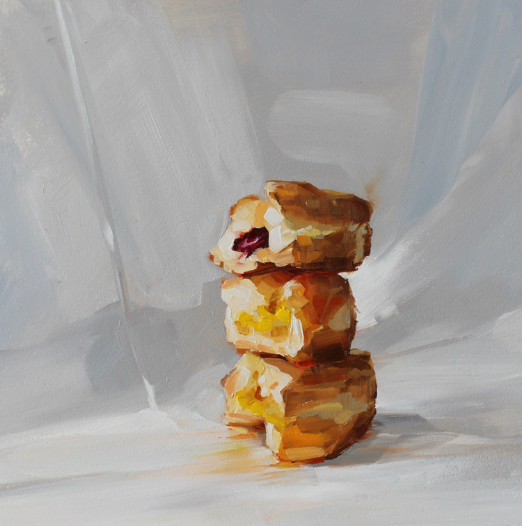 Jelly Stack. 2015. Oil on panel. 12" x 12"
