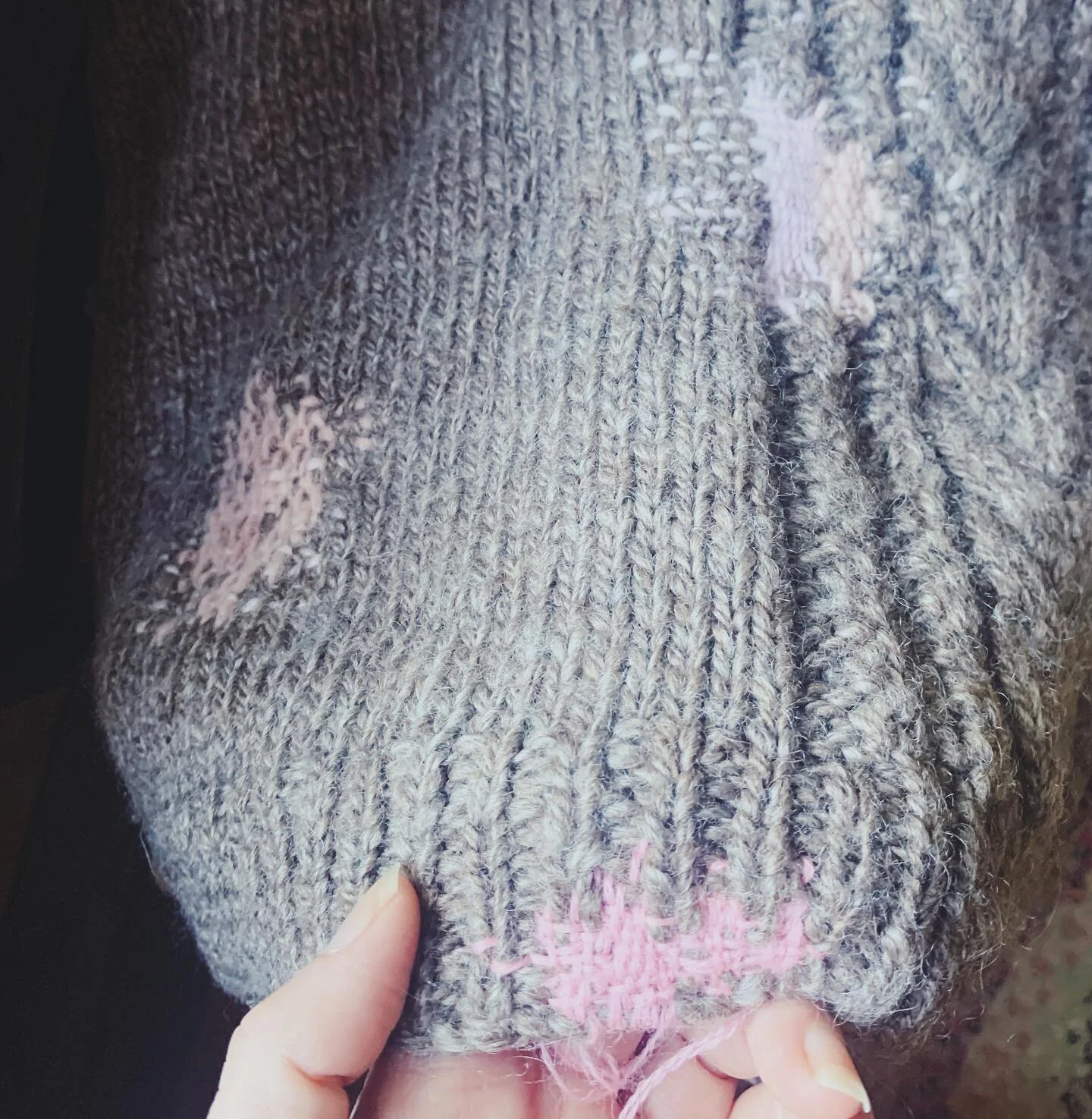 Almost there. Tending to and mending holes in the things that have begun to unravel; an opportunity to make them stronger and even more beautiful in the process. Thanks to @stormcloudsmith and @lil_frenchfrie for the darning class last weekend, which