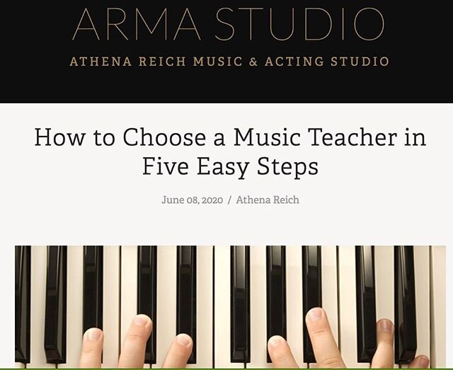 New Blog post on my teaching website. How to Chose a Music (or acting) teacher in Five Easy Steps. Click the link for a little video I made to introduce myself as well. It doesn't have to be hard. The right music teacher will leave you feeling inspir