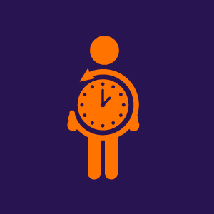 Technology biological age orange icon