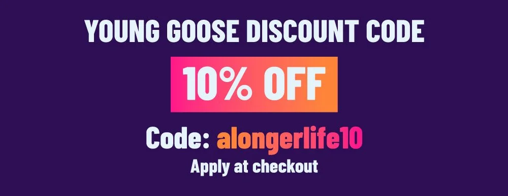 Young Goose discount code preview for 10% off for A Longer Life readers with code 'alongerlife10'