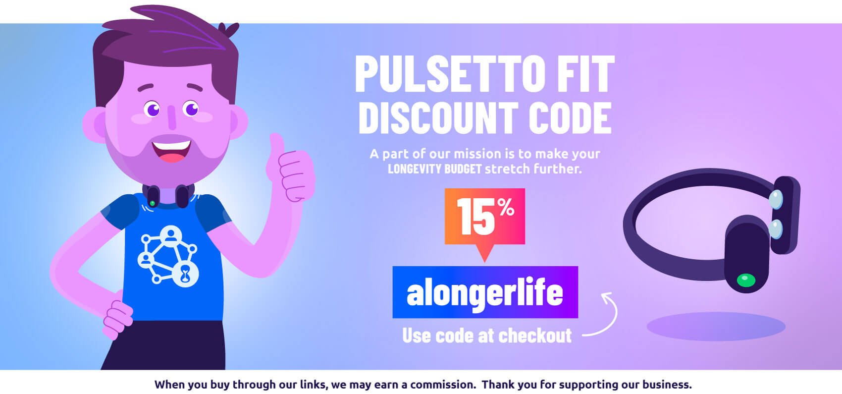 Use code 'alongerlife' for 15% off on Pulsetto Fit devices - for A Longer Life readers only
