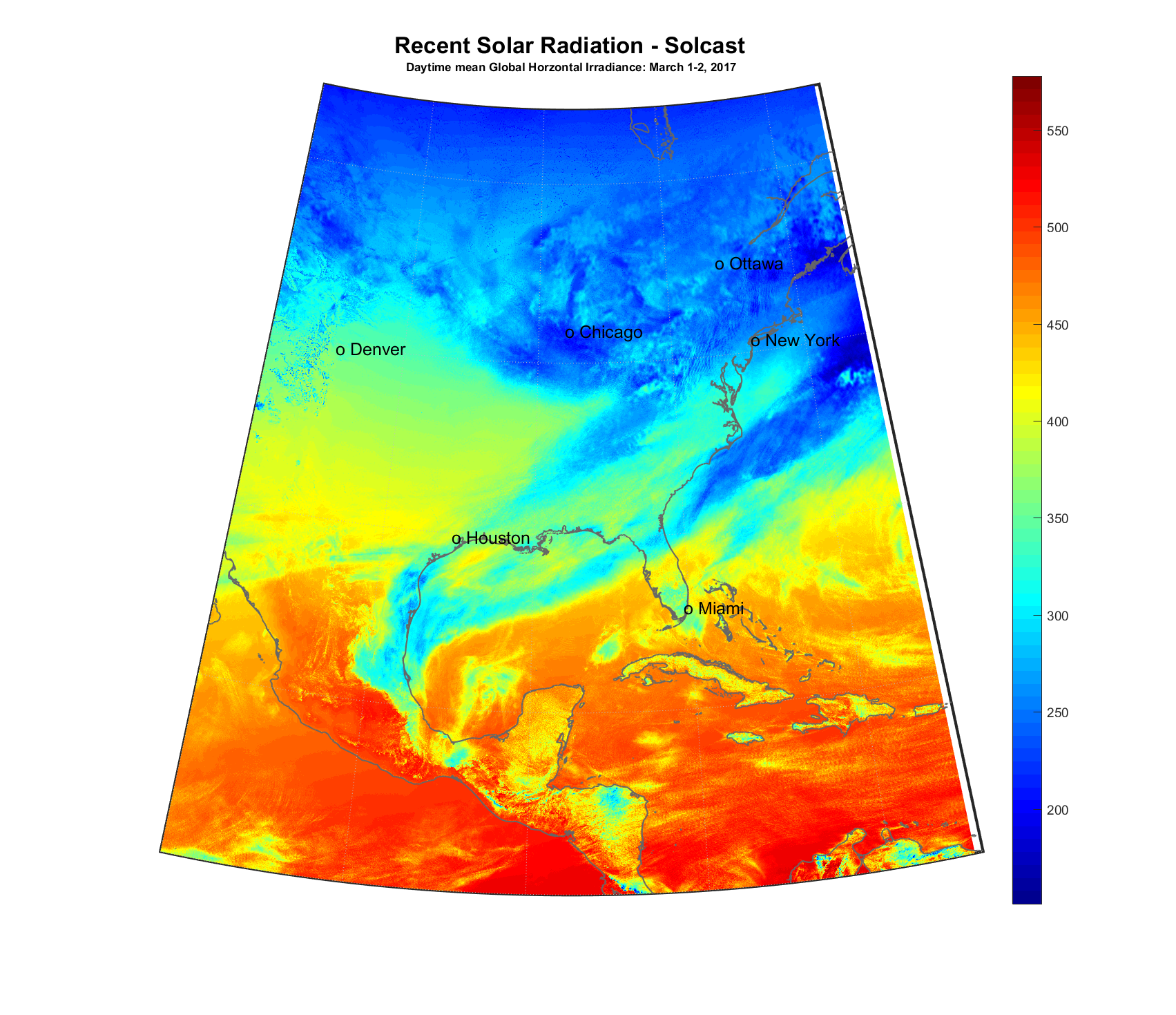 Retrieve satellite derived "Estimated Actuals" from Australia and North/Central America. GHI, DNI, DHI, yours for the taking.