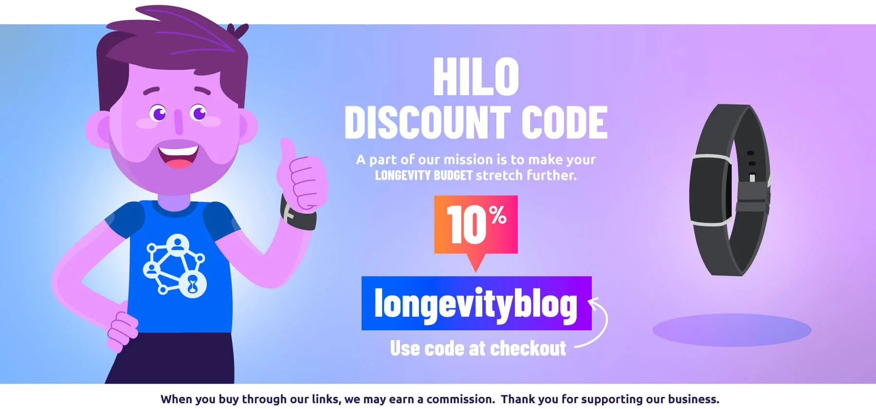 Hilo Band Review - hilo band discount code for 10% off with code 'longevityblog' for A Longer Life readers