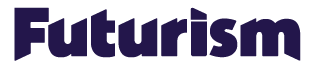 Futurism logo text in dark blue