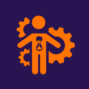 technology biohacking icon in orange