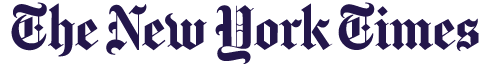 The New York Times logo in gothic font on white background.