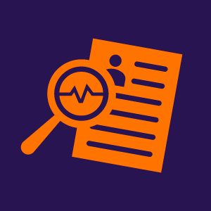technology health screening icon in orange