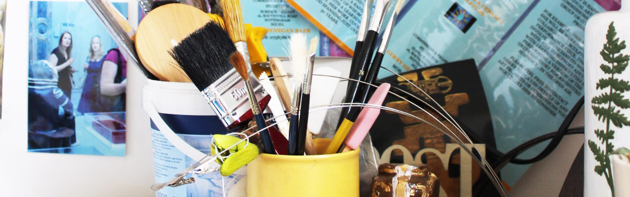 A cheeky peek at Paul's studio space, which he shares with wife, Gerry.