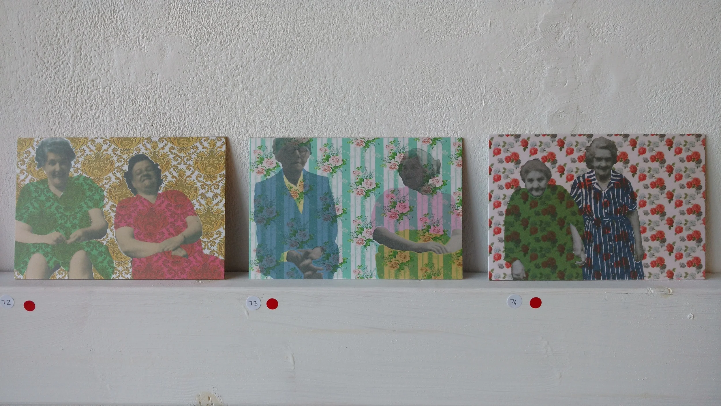 (Above: Photograph of Sharon Hall-Shipp's postcards in the International Postcard Show, Surface Gallery) 
