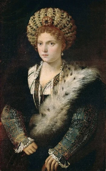 Titian, Portrait of Isabella d’Este , c.1534-1536, oil on canvas, 102 x 64 cm, Kunsthistorisches Museum.