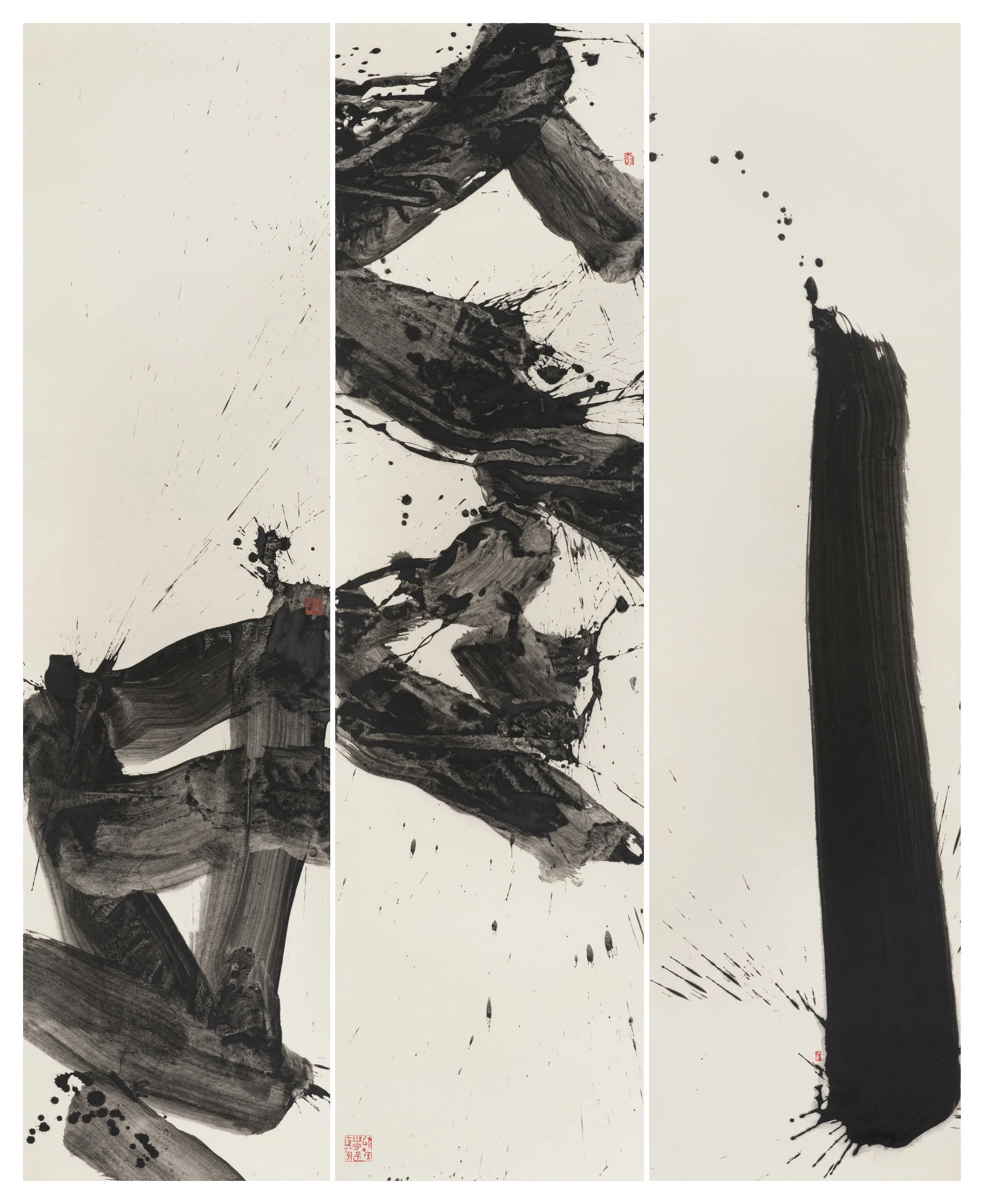 Lonely Nine Swords Arrangement, Chinese ink and pigments on rice paper, 2012.