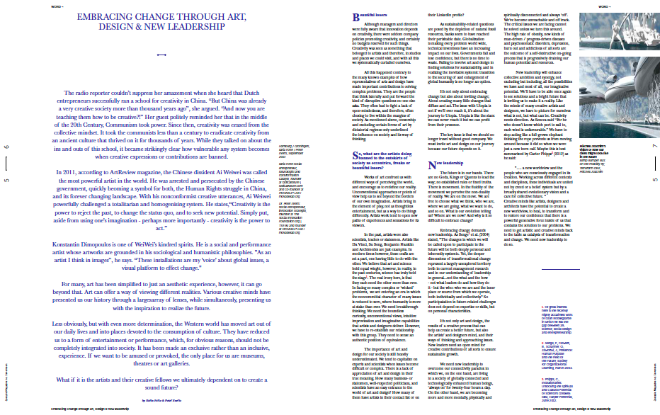 ARTICLE IN JPEOPLE: ‘EMBRACING CHANGE THROUGH ART, DESIGN & NEW LEADERSHIP’