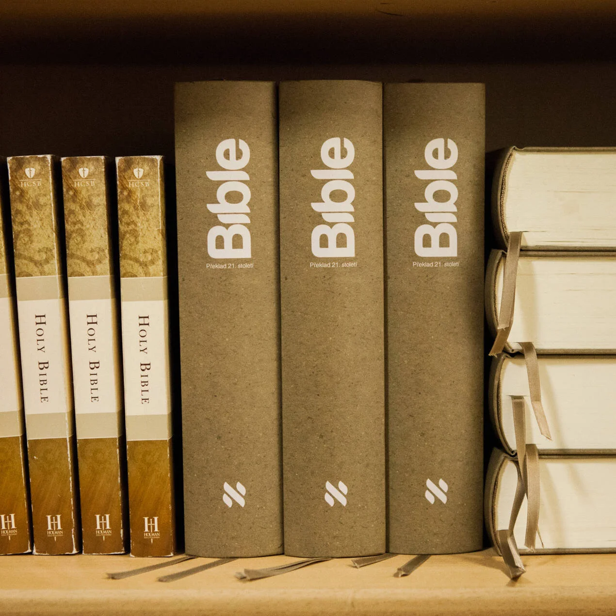 Čteme z Bible. Pokud žádnou nemáte, můžete si ji u nás půjčit. Máme k dispozici české i anglické