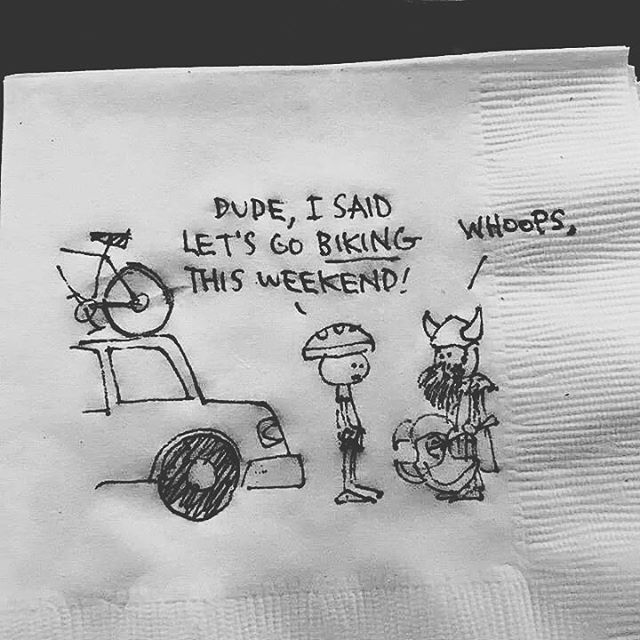 😂 this made my day 😄 #biking #viking  #misunderstandings #alwaysgofullviking #backofanapkin
Credit: Anon