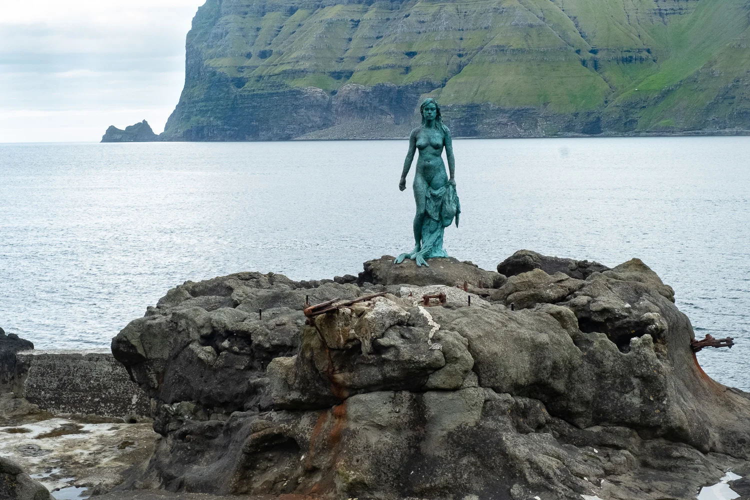 A statue to a Selkie, a creature who was a woman by night and seal by day who cursed the small town where we hiked, for hunting and killing her seal family.