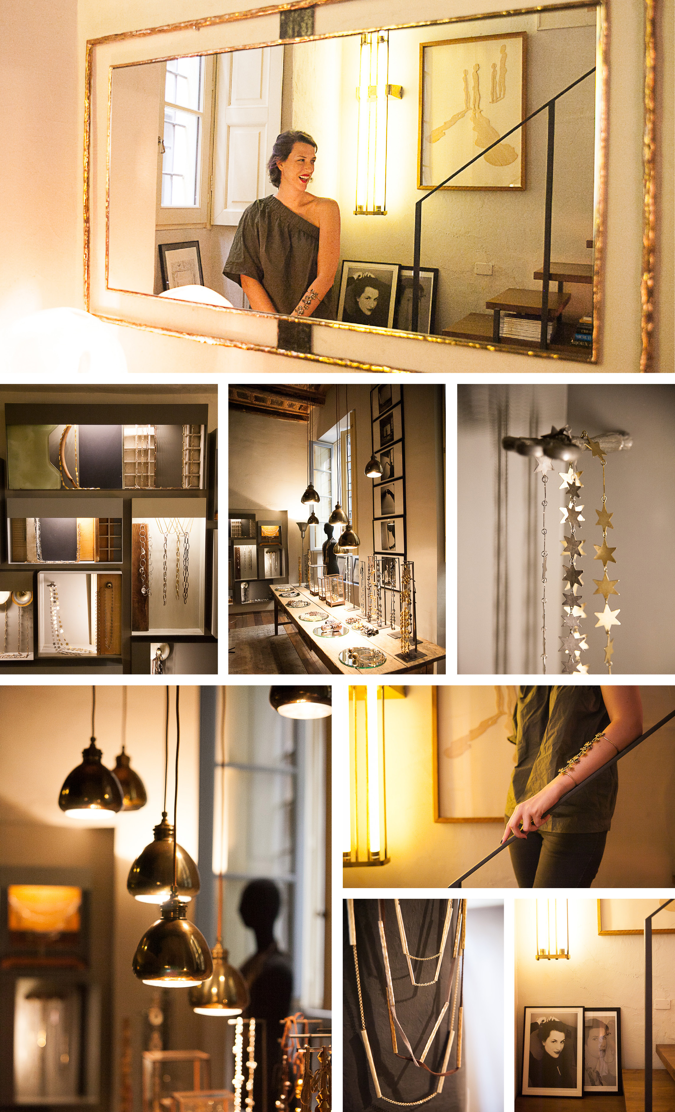 Madina in her studio in the most historic area of Milan, 5 Vie, now turned into a new district for Art and Design. 