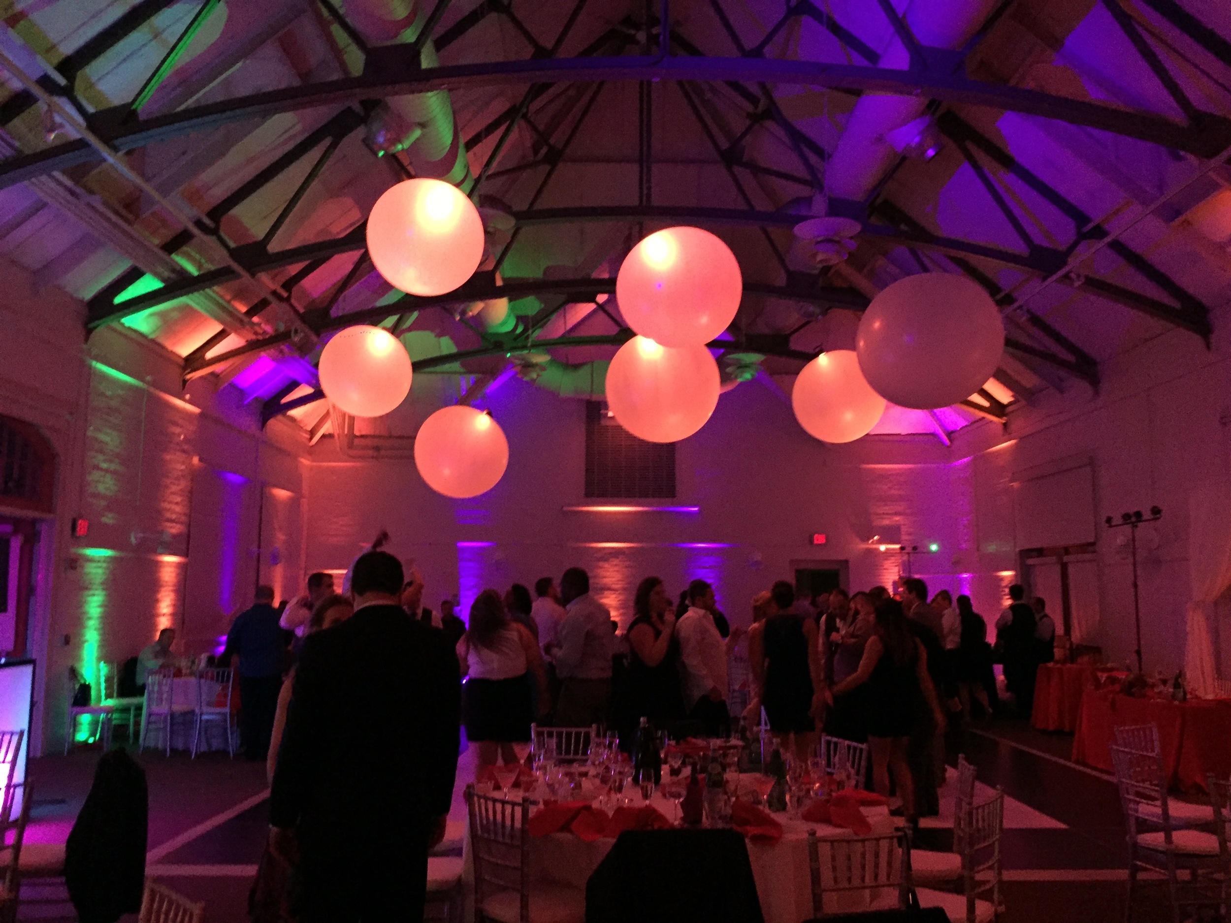 When it was the guests' turn to take to the floor, the lighting was specially controlled to match the beat and theme of the music that was playing. From the bright pastels for the B-52's "Love Shack" to saturated red and orange for Jennifer Lopez's "Let's Get Loud" each song was custom crafted to come alive with sound and light.