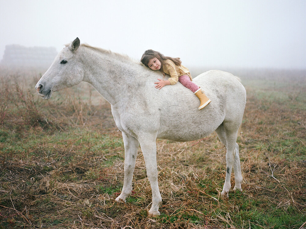 Kids and Horse on the Farm