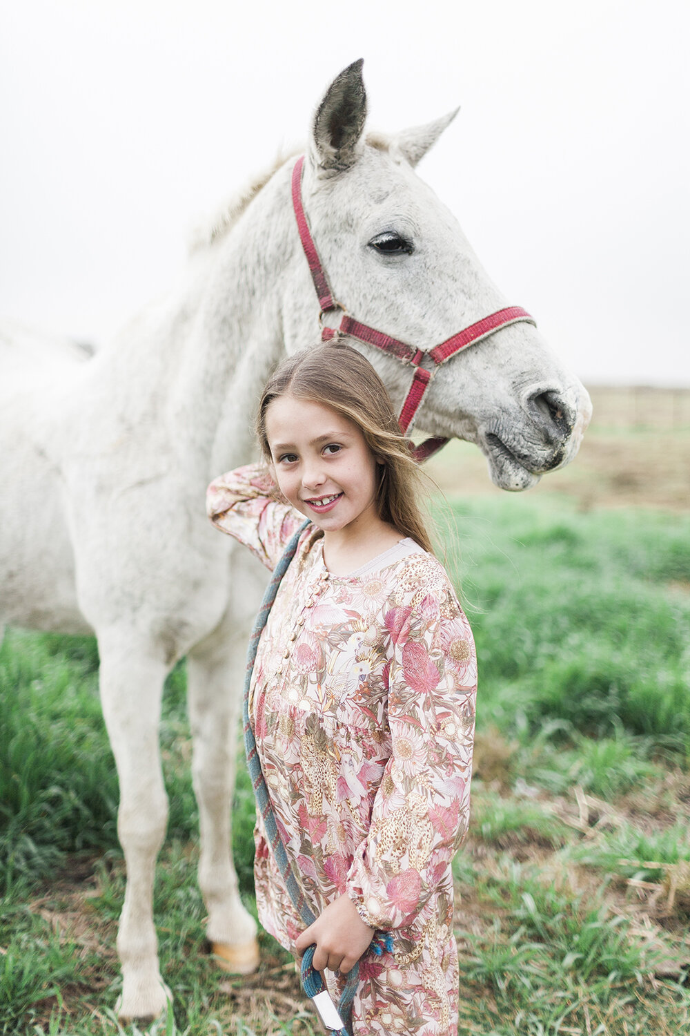 Kids and Horse on the Farm