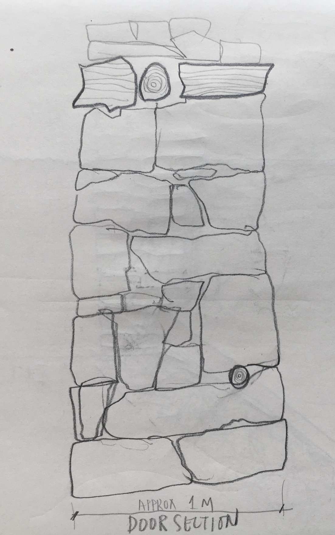 The irregularlity propped up by little timber noggings…