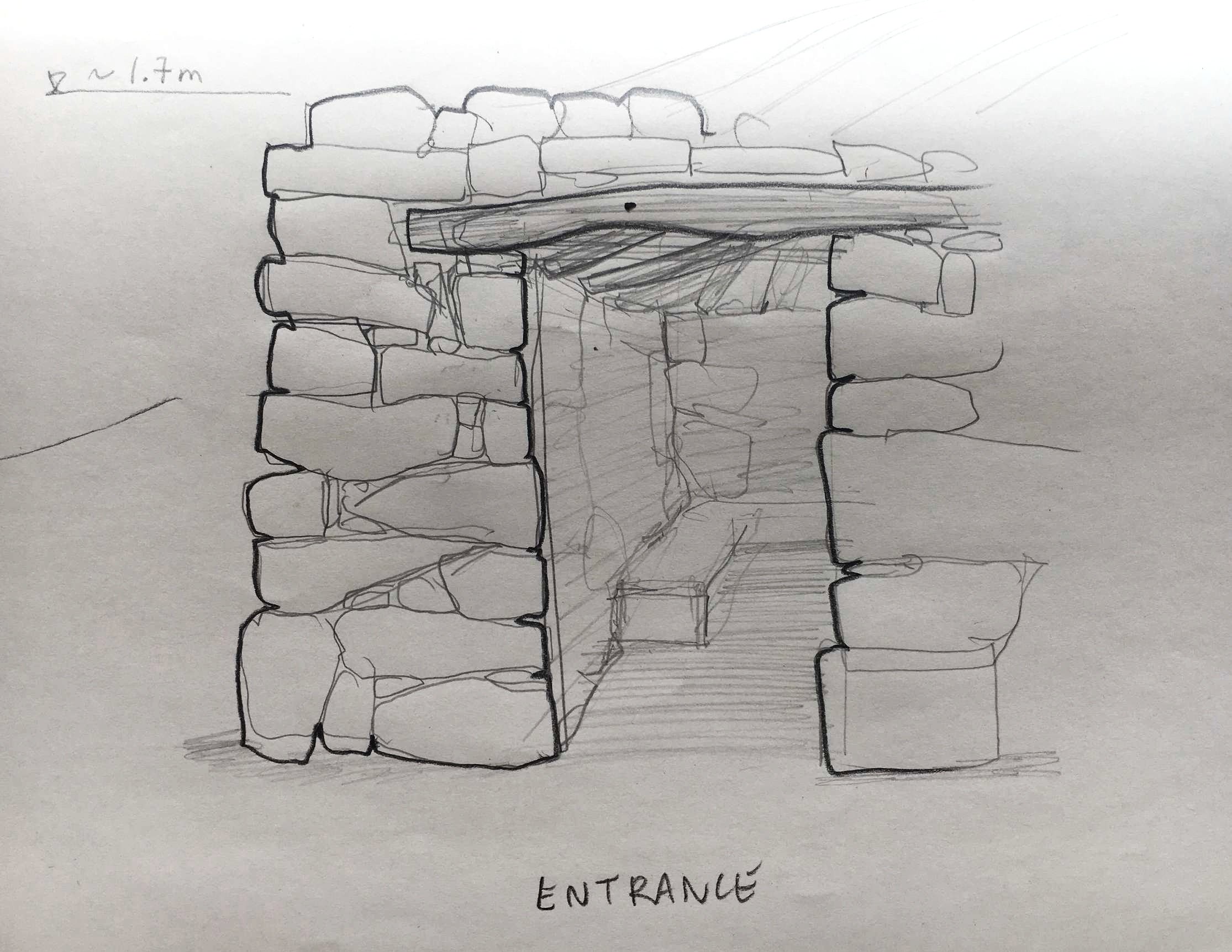 Timber lintel was the only element which has aged since the beginning of the stone wall.