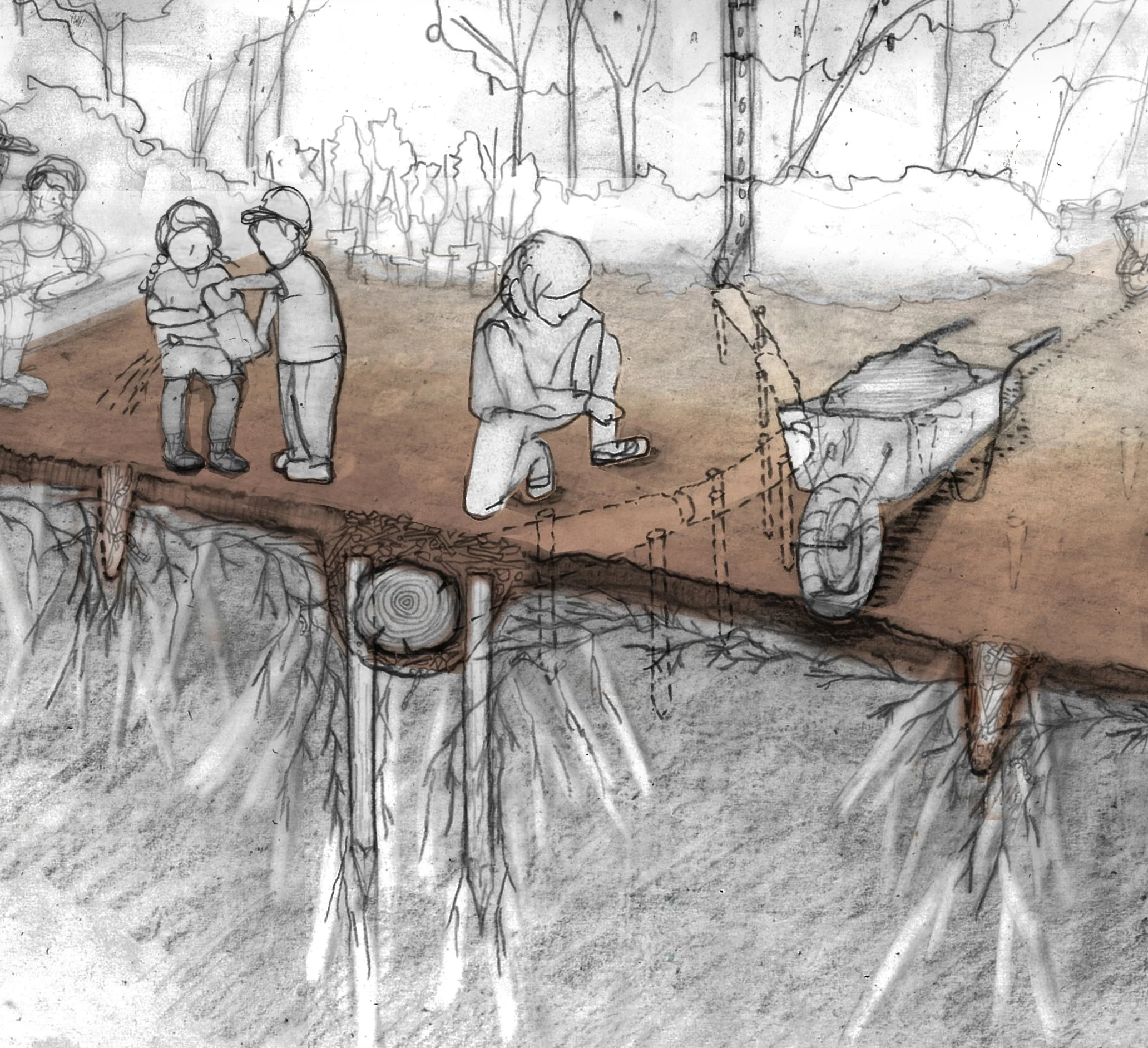 GIVING WATER  + AIR BACK TO THE GROUND and to tree roots