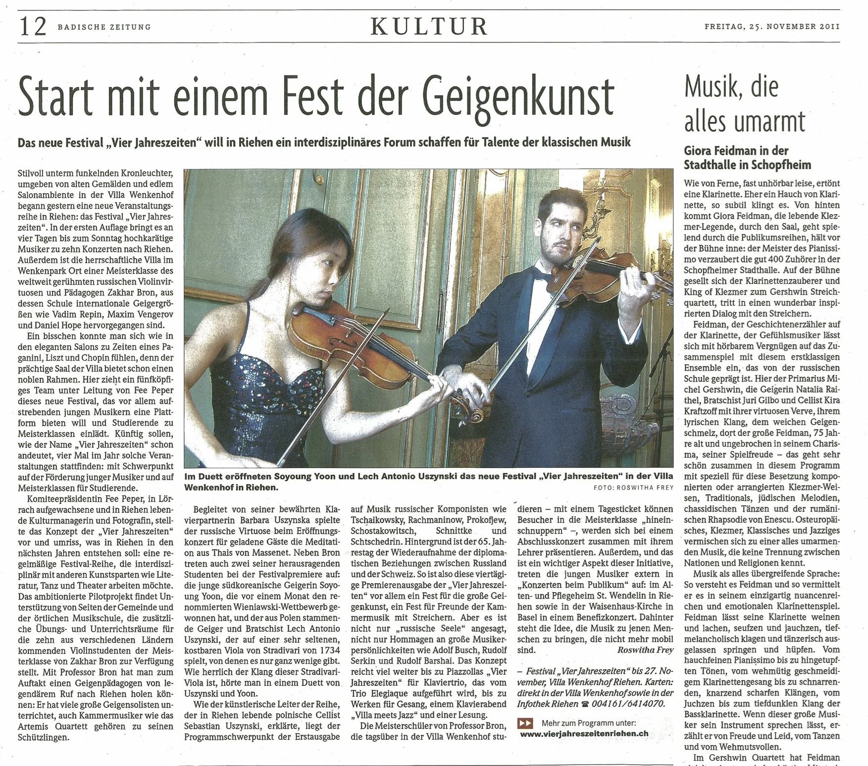 Badische Zeitung 25.11.2011
