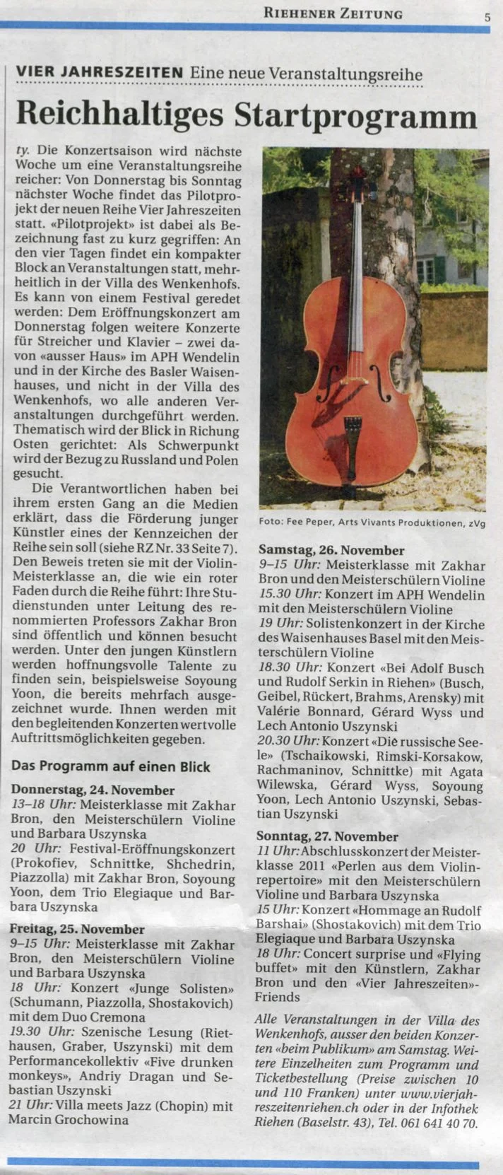 Riehener Zeitung 18.11.2011