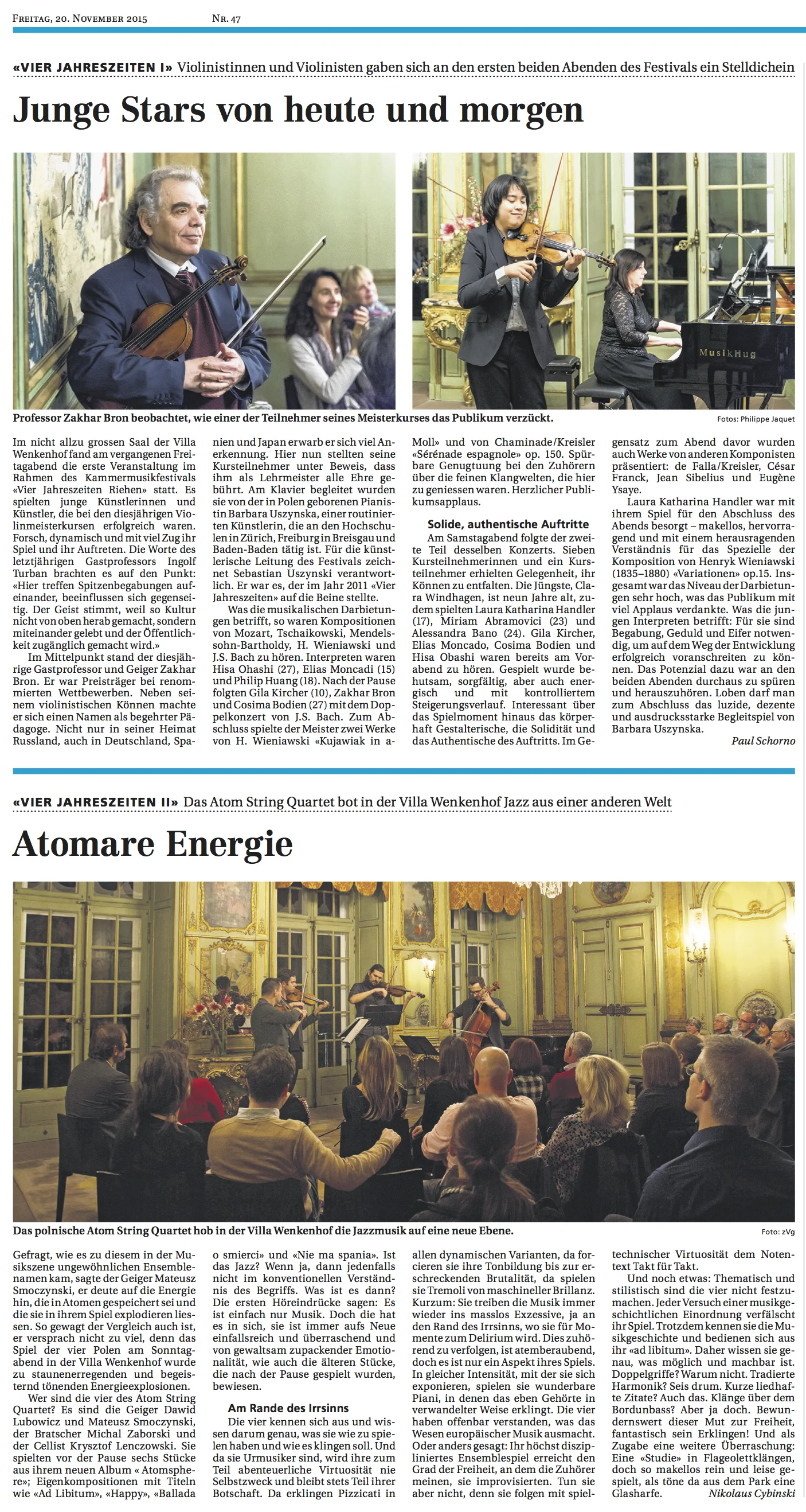 Riehener Zeitung 20.11.2015