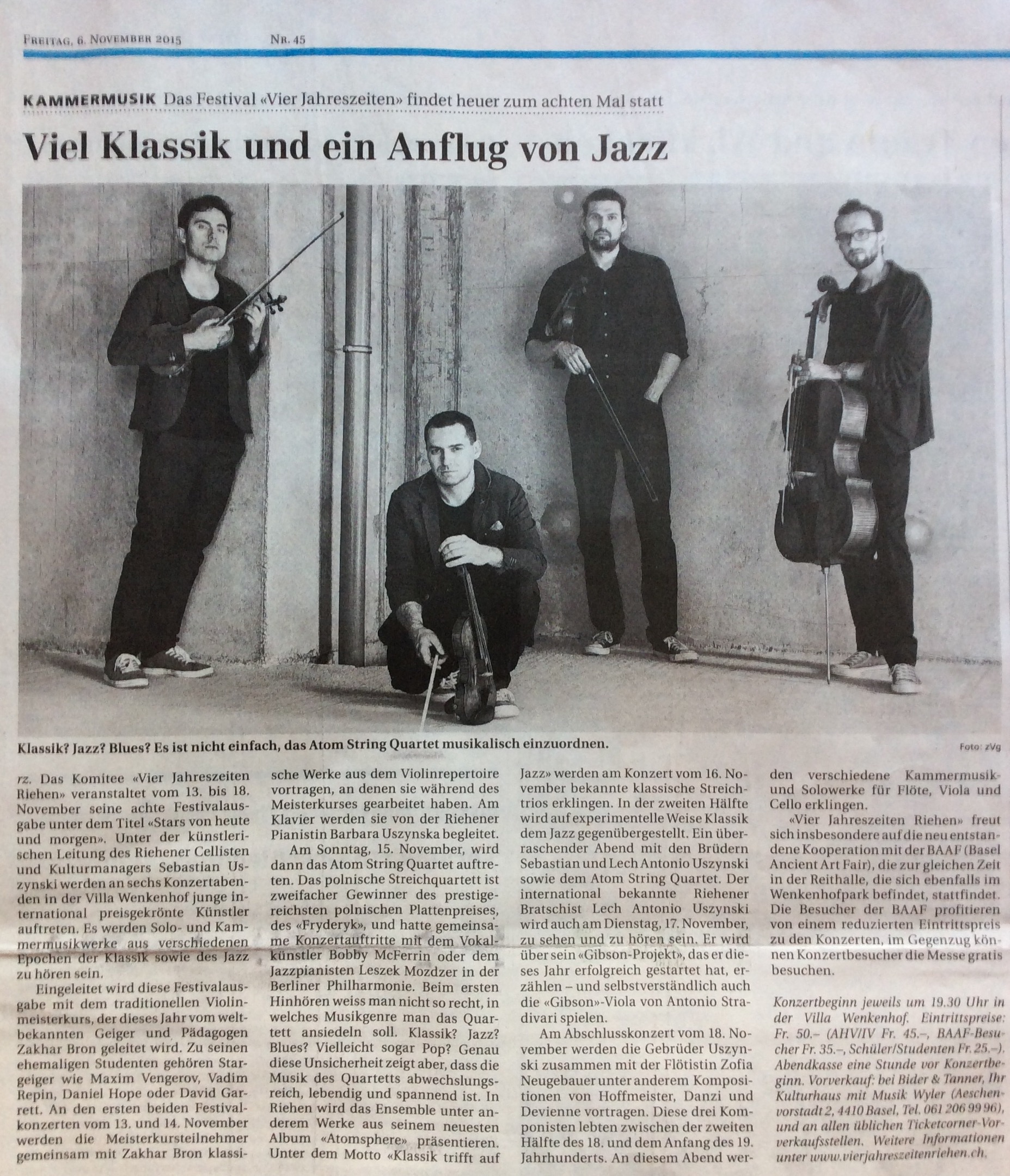Riehener Zeitung 6.11.2015