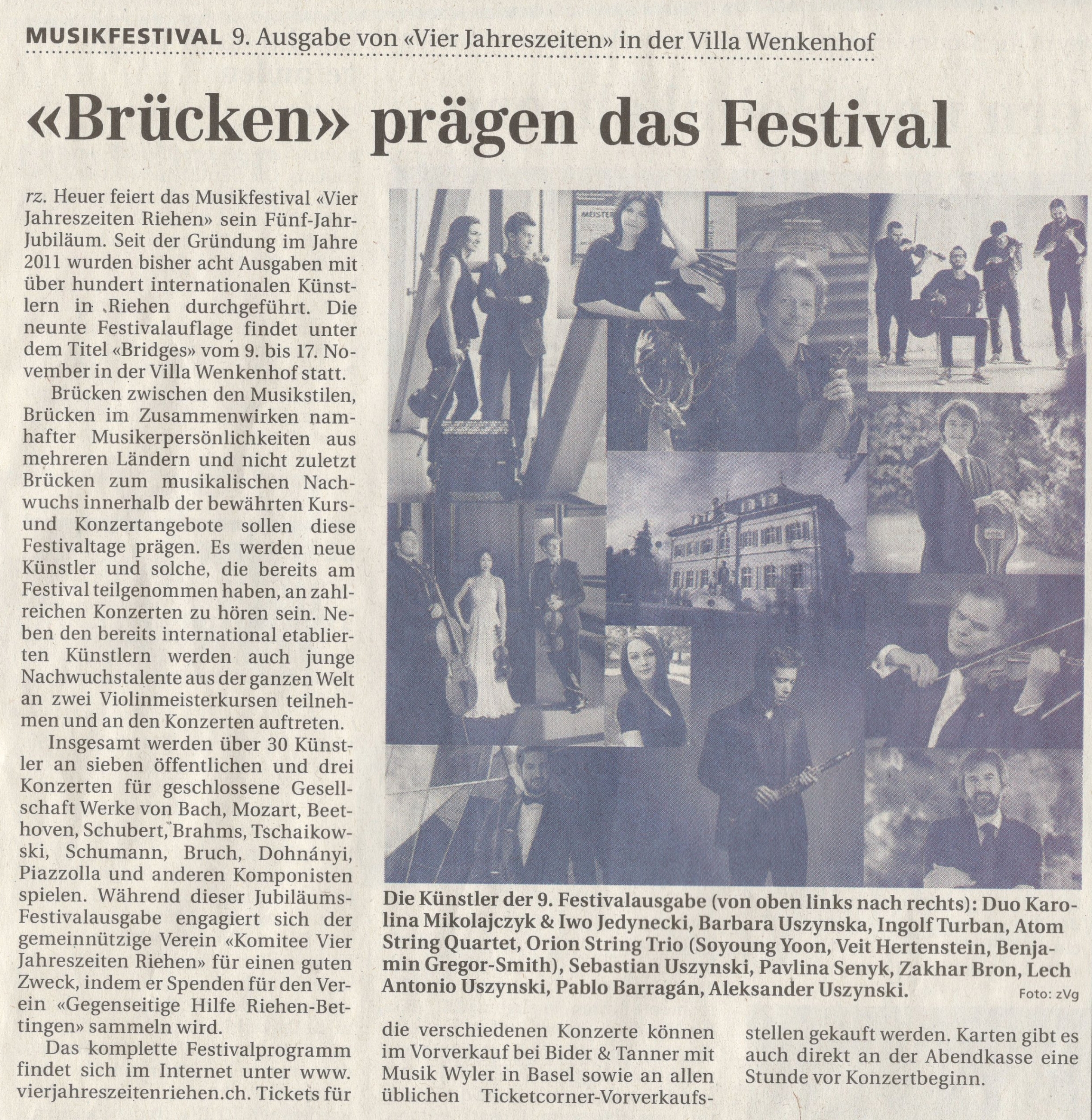 Riehen Zeitung 4.11.2016