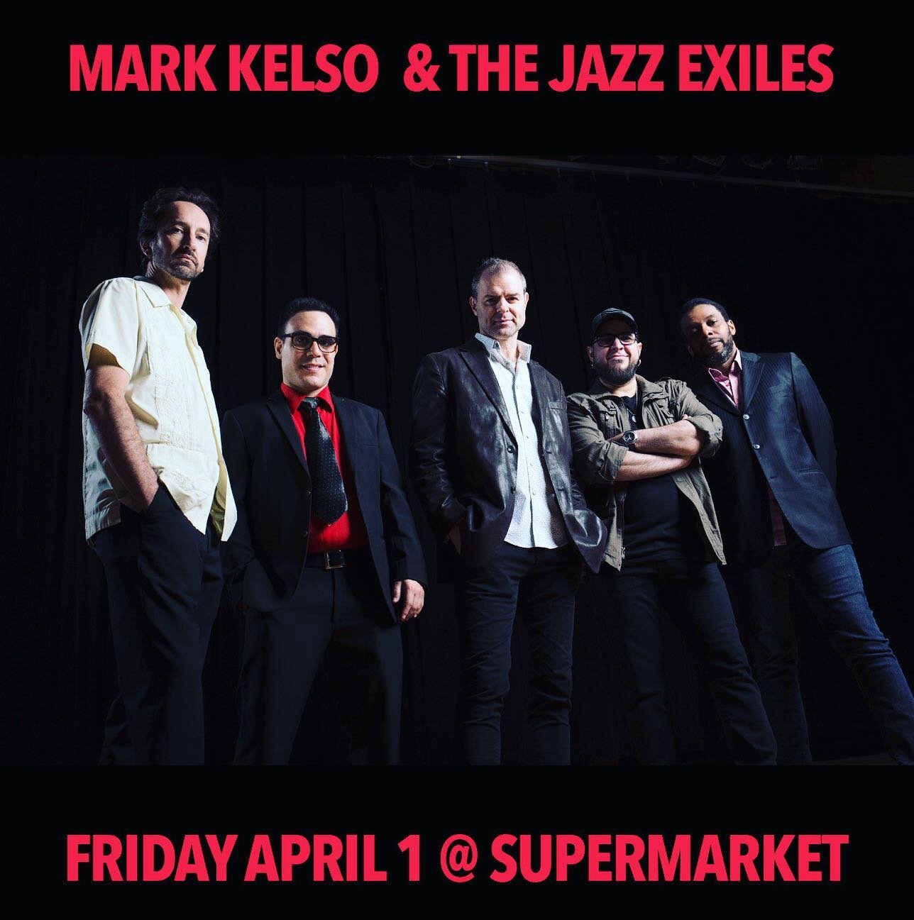 Canadian #jazz supergroup @markkelsodrums &amp; the Jazz Exiles swing into @supermkttoronto this Friday #april 1. With @zane.jazz Kismet Group. $15 #advance $20 door. #jazzintoronto #livemusic #downtowntoronto #kensingtonmarket  #torontobars cc @jazz