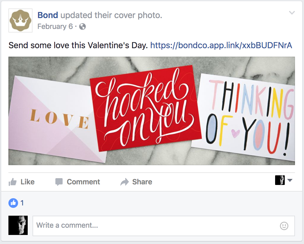 Social media, Valentine's Day