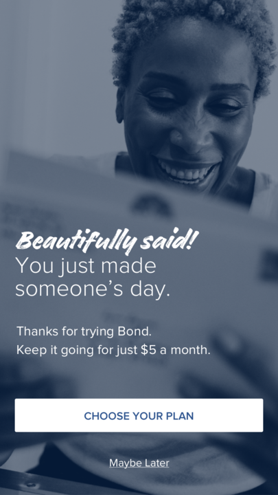 In-app messaging, post-send