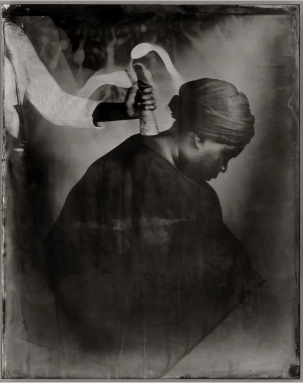 Khadija Saye, wet plate collodion tintype from "Dwelling: in this space we breathe" series