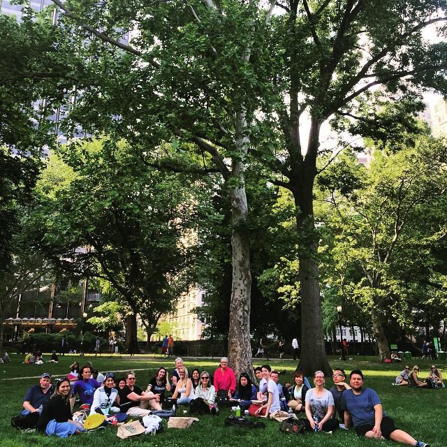 Recreating our very own Le dejeuner sur l'herbe (Luncheon in the Grass) in Central Park on Day 3. The weather has been beautiful and cooperative so far.