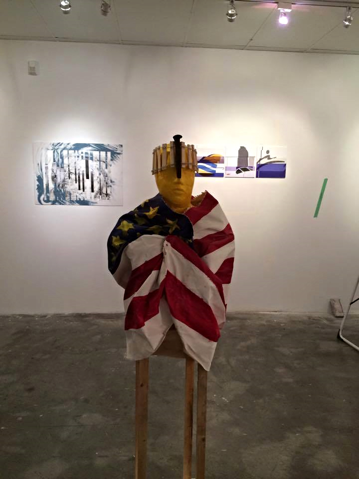 Kenneth's response to the Noland piece was this installation, as seen in the Kwantlen Polytechnic University Student Art Gallery "Talking Back" exhibition.