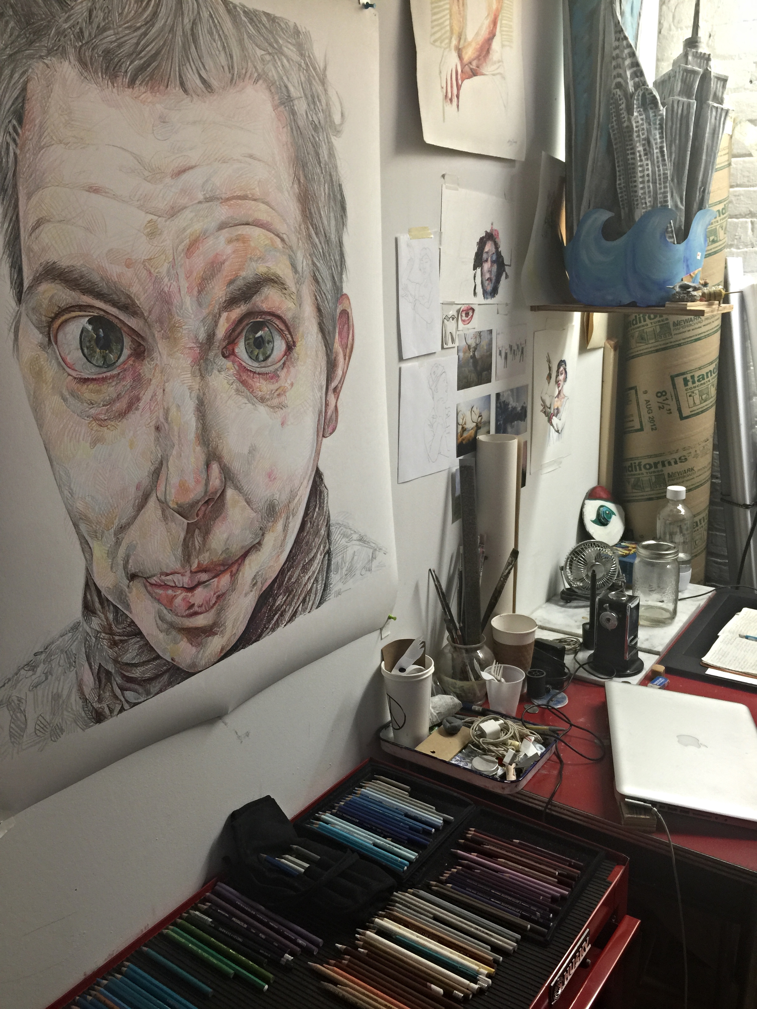A shot captured inside Maya Seuss's studio space in the Gowanus neighbourhood of Brooklyn.